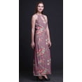 thumbnail image 4 of Bimba Floral Ladies Crew Neck Waist String Print Maxi Dress with Side Slits Summer Wear-XX-Large, 4 of 6