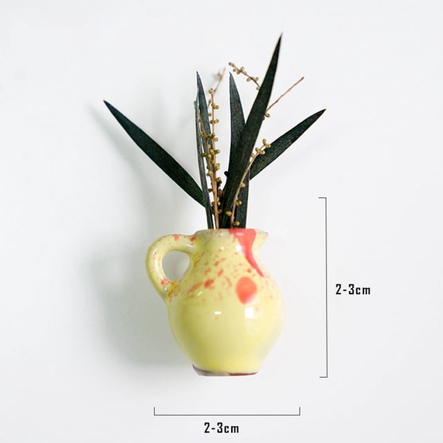 Dvruxg Magnetic Ceramic Vase - Succulent Pot Fridge Sticker, Cute Girls Decorative Crafts for Home & Office