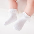thumbnail image 2 of Zanarzt Girl Ruffle Dress Ankle Socks Baby Socks Spring and Fall Cotton Baby Socks Lace Stretch Boneless Girls Lace Lace Mid Calf Socks White,9-12 Years, 2 of 6
