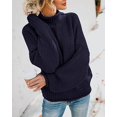 thumbnail image 4 of Womens Pulls à Col Roulé Pull à Manches Longues en Tricot en Vrac Chunky Jumper, 4 of 7