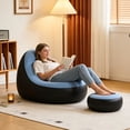 thumbnail image 4 of WIHJ Inflatable With Flocking Comfortable Adult Inflatable Vinyl Folding Recliner/air Mattress With Footstool And Air Suitable For Indoor And Outdoor Living, 4 of 6