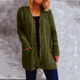 thumbnail image 2 of MeetoTime Women's Cable Knit Cardigan Fall Long Sleeve Open Front Button Down Sweater Knitwear Coat, 2 of 6