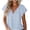 Blue, variant on Tops for Women Sexy Casual Elegant Fragmented Casual V-Neck Chiffon Shirt Loose and Short Sleeved Tops for Women Tops for Women Sexy Elegant