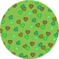 thumbnail image 1 of Ahgly Tapis Rond Lavable en Machine Intérieur Transitionnel Vert Vif, 4 Pieds Rond, 1 of 7