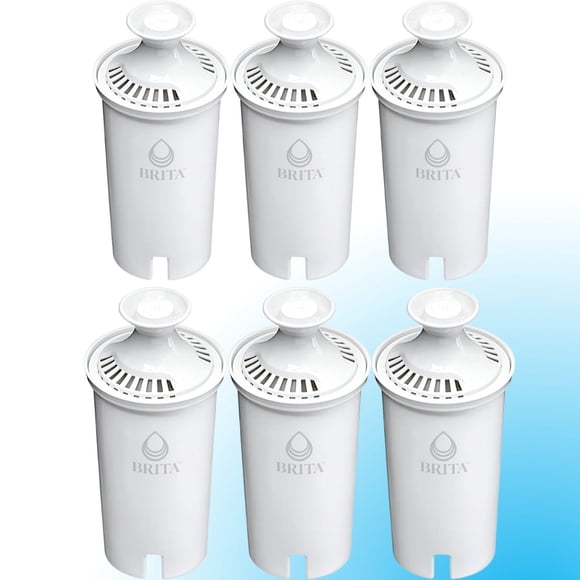 Brita Standard Replacement Filter, Reduces Contaminants while keeping healthy minerals, Certified by WQA to reduce Chlorine for improved taste, Made without BPA, Replace after 151 litres, 6 Count