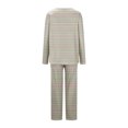thumbnail image 5 of Timegard Pajamas Sets for Women 2 Piece Stripted Long Sleeve V Neck Ruched Top and Pants Fall Pjs Outfits, 5 of 5