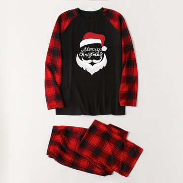 LSLJS Christmas Family Pajamas Matching Sets, Men Christmas Fashion Lattice Christmas Tree Print Top Pants Suit Family Parent-child Wear for Adults and Kids Holiday Xmas Sleepwear Set