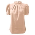 thumbnail image 3 of T-shirt à Manches Courtes Ample Décontracté pour Femmes, Uni, Style Élégant, Haut en Polyester pour le Travail et le Quotidien, 3 of 4