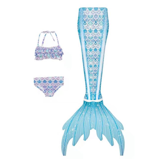Wangsaura Girls Swimsuit, Princess Bikini Set 3 Pieces Bathing Suit Cosplay Costume
