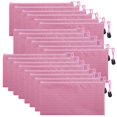 thumbnail image 1 of Aspire 20 Pack Pink Waterproof Pencil Pouches Zipper File Bags 9 1/4 x 4 1/2 Inches, 1 of 7