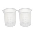 thumbnail image 1 of Unique Bargains 2 Pcs Cuisine Laboratoire Gobelet Doseur en Plastique 50mL Pichet Bec Verseur Contenant, 1 of 1