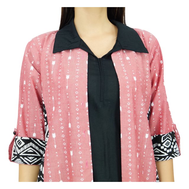 Bimba Kurti à Col en Rayonne Imprimée pour Femmes, Kurta Tunique de Designer pour Dames