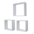 thumbnail image 1 of Jessar - Set of 3 Square Floating Shelves, From the Fairview Collection, White, 1 of 3