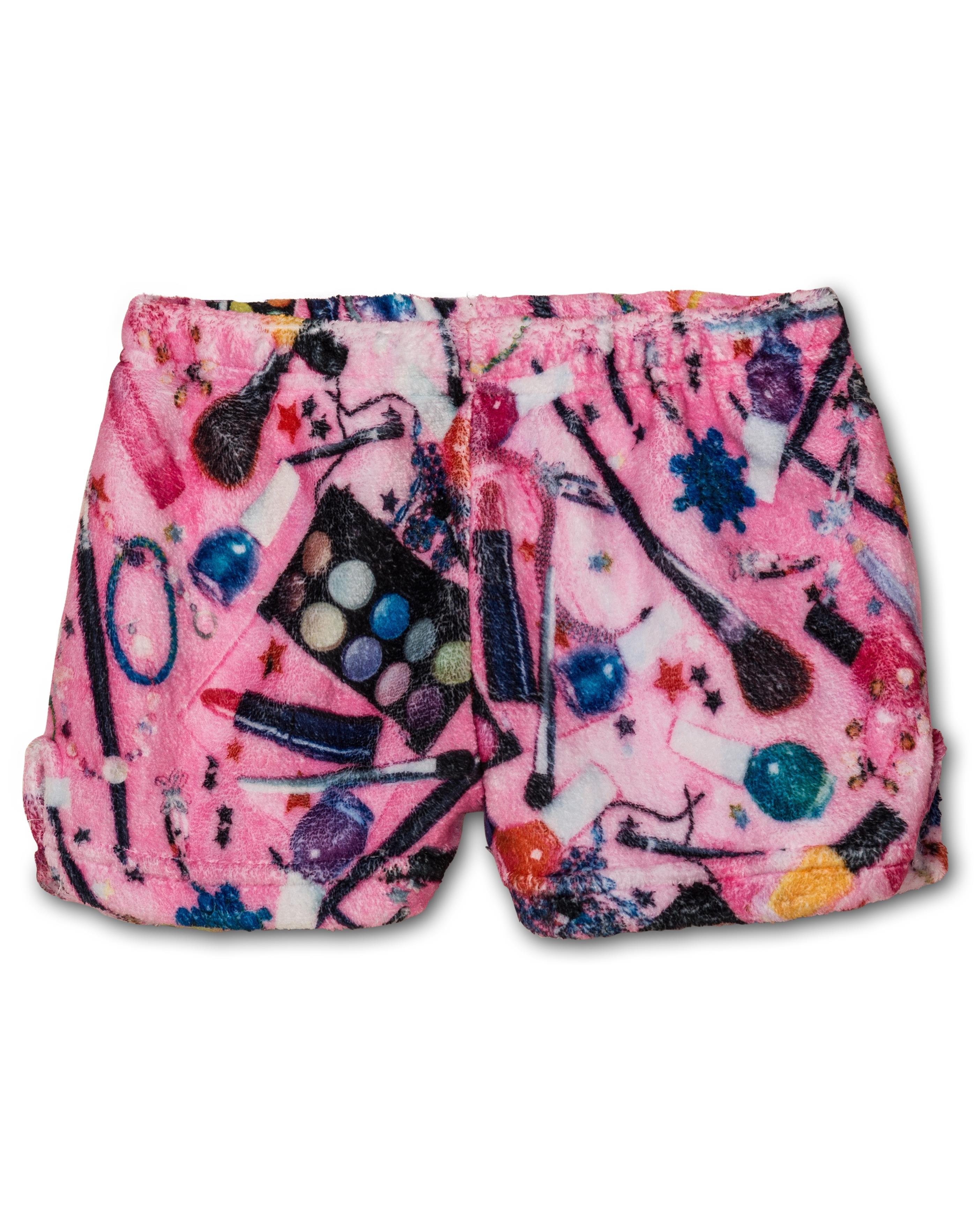 Up Past 8 Girl's Boxer Shorts Plush Pajama Bottoms Fun Shorts