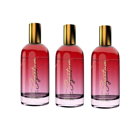 Signature Hot Eau De Parfum For Men & Women Pack Of 3 X 30ml - 1.01 Fl.oz. Each | Luxurious Long Lasting Unisex Fragrance - With Plum, Black Currant & Peach Notes | Nice For Occasional Or Casual Wear