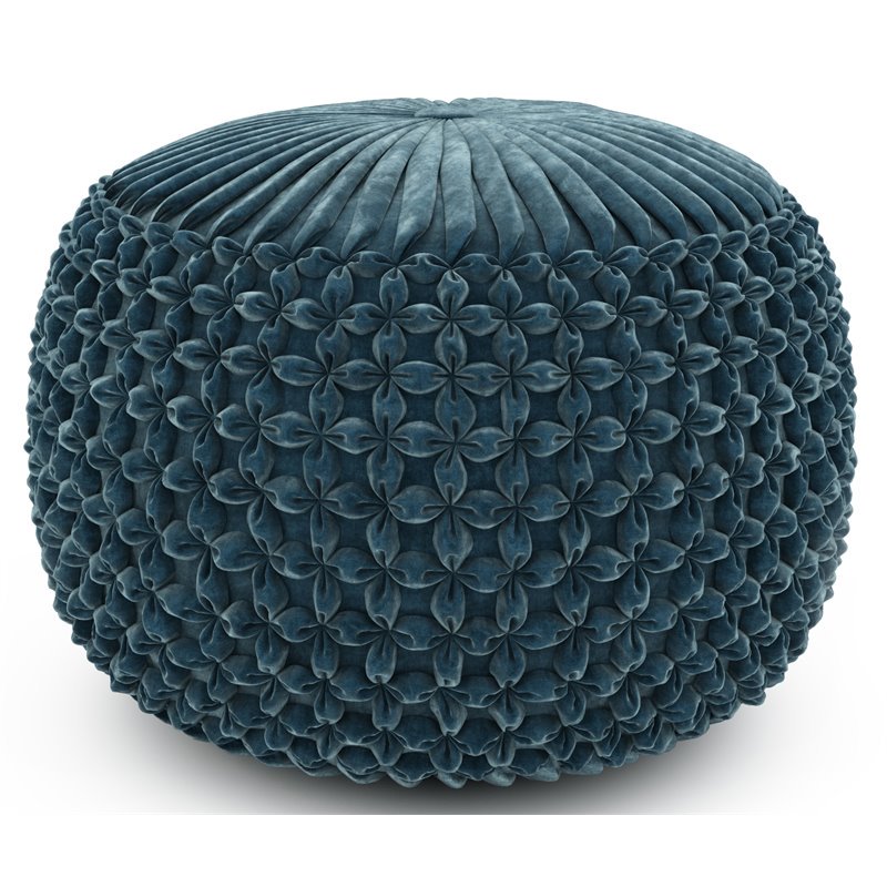 SIMPLIHOME Renee Poufs Ronds, 20 Pouces, Sarcelle