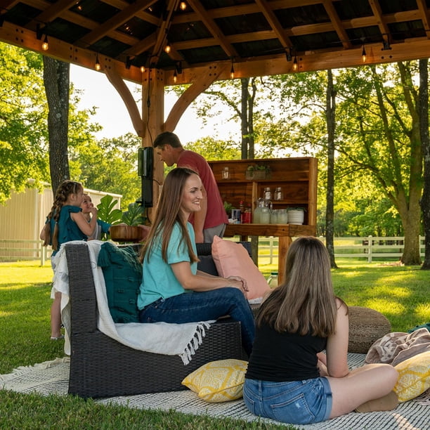 コパ20＋ Backyard Discovery 16' x 12' Barrington Cedar Gazebo - Walmart.ca