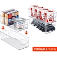 thumbnail image 3 of Sorbus Plastic Storage Bins Stackable Clear Pantry Organizer Box Bin Containers for Organizing Kitchen Fridge, Food, Snack Pantry Cabinet, Fruit, Vegetables, (Narrow - Pack of 6), 3 of 8