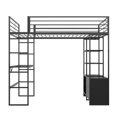 thumbnail image 4 of DHP Lanis Twin Loft Bed with Desk and Storage, Black, 4 of 9