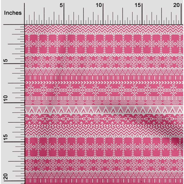 oneOone Cotton Poplin Pink Fabric Aztec Tribal Sewing Craft Projects Fabric Prints By Yard 56 Inch Wide