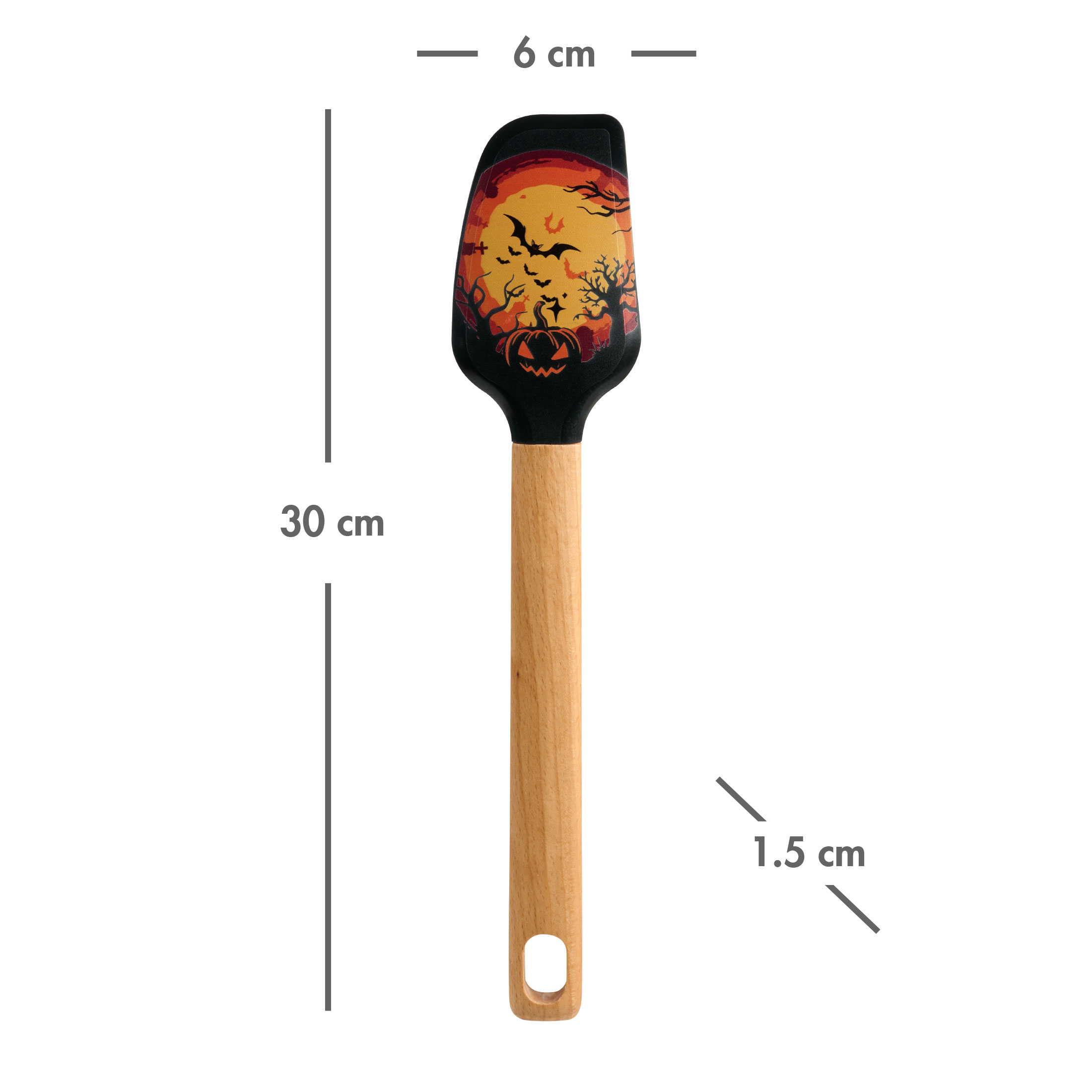 Tout-pour-célébrer spatule silicone 12", chauve-souris noire