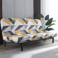 thumbnail image 2 of 2024 Futon Slipcover Armless Sofa Covers Stretch Sofa Bed Slipcover Protector Elastic (Light Gray Animal), 2 of 9