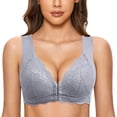 thumbnail image 2 of Womens Bras No Underwire Front Closure Wire Push up Bra Womens No Steel Ring French Womens Front Close Bra T Back Plus Size Seamless Unlined Bra For Large Bust, 2 of 5