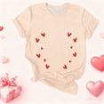 thumbnail image 1 of Aufmer 3 Pcs Women's Printed Short Sleeve Tee, Casual Round Neck T-Shirt with Fashion Pattern, Soft Polyester Top for Spring Summer, Versatile Daily Wear for Various Occasions(Beige), 1 of 3