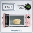 thumbnail image 2 of Nostalgia Retro Countertop Microwave Oven - Large 800-Watt - 0.9 cu ft - 12 Pre-Programmed Cooking Settings - Digital Clock - Kitchen Appliances - Pink, 2 of 6