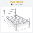 thumbnail image 3 of Costway Twin Metal Bed Frame Mattress Foundation No Box Spring Needed, 3 of 9