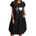 thumbnail image 2 of LSLJS Fashion Women Casual O- Neck Print Plus Size Pocket Dress, 2 of 5