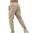 thumbnail image 5 of EGNMCR Men's Lightweight Pants, Cargo Pants Men, Linen Pants Men Men's Drawstring Elastic Waist And Solid Color Pocket Hoodie Binding Leg Pants Tracksuit Pants Men Polyester Pants, 5 of 5
