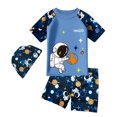 thumbnail image 1 of WEIYLL Swimsuits for Girls Swim Short Sleeve Shirt Raglan Trunks Rash Guard Kids Bathing Suit 3 Pcs for 5-6 Years, 1 of 3