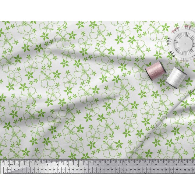 Soimoi polyester Crepe Fabric Artistic Floral Decor Fabric Printed Yard 42 Inch Wide