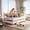 Pink, variant on Memoryfield Metal Twin Size Daybed with Trundle, Sturdy Metal Day Bed with Steel Slat Support, for Living Room, Bedroom and Guest Room, Black