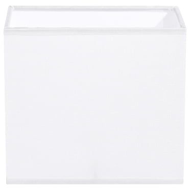 WASHWEPE Abat-Jour en Tissu Blanc Forme Rectangulaire pour Lampe de Table avec Lumière Chaude et Douce et Installation Facile