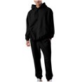 thumbnail image 2 of TIMIFIS Survêtement Noir pour Homme 2 Pcs à Capuche, Ensemble de Sport Athlétique à Enfiler, Décontracté pour Course, Jogging, Ensemble de Tenue de Sport SetsFall, 2 of 9