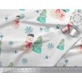thumbnail image 2 of Soimoi White Rayon Fabric Snowman & Tree Christmas Decor Fabric Printed Yard 42 Inch Wide, 2 of 5
