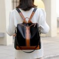 thumbnail image 5 of GPOECD Ladies Fashion Versatile Color Matching Casual Lightweight Zipper Student Backpack for School School Backpack Black,One Size, 5 of 5