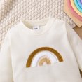 thumbnail image 1 of PatPat Baby Boy/Girl Rainbow Pattern Waffle Long-sleeve Pullover Sweatshirt, 1 of 6