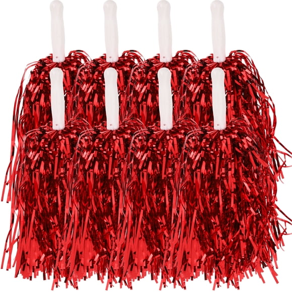 Miangastore Cheering Squad Supplies Cheerleading Pompoms Red PET 24-Pcs 13.4X1.6X1.6in