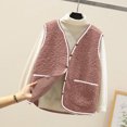 thumbnail image 2 of Diufon Womens Fleece Vest Fall Winter Sleeveless Button Down Jackets Casual Plus Size Loose Coat with Pockets, 2 of 5