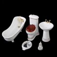 thumbnail image 4 of 1:12 Scale Dollhouse Accessories Bathroom Set White, 4 of 8