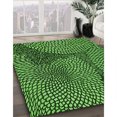 thumbnail image 3 of Ahgly Tapis Rond Lavable en Machine Intérieur Transitionnel Vert Émeraude Profond, 3 Pieds Rond, 3 of 7