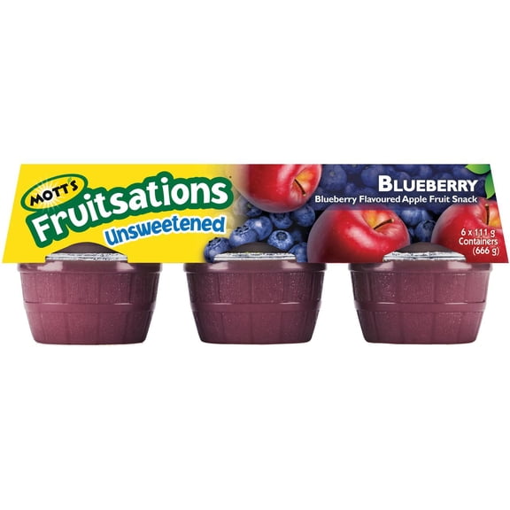 Mott's Fruitsations Compote de Pommes Non Sucrée Délice aux Bleuets