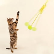 Cat Toy, Staron Interactive Hanging Teaser Stick, Self-Play Elastic Rope Cat Wand 29.5-71 Inch Adjustable, Cat Teaser Toy for Jumping Pouncing Window Door Cat Tree, Yellow