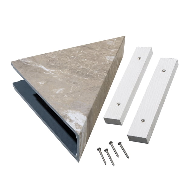 Palisade Vinyl Waterproof Corner Shower Shelf Venetian Marble