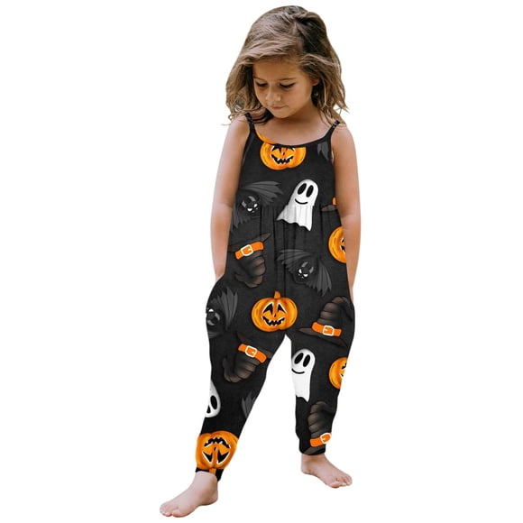 Combinaison Sans Manches Élégante pour Filles Tout-Petits Halloween Confortable