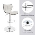 thumbnail image 3 of Bronte Living Leatherette Bar Stool 360 Swivel, Adjustable Height 24" to 33" High Backrest, with Hard Floor Protection Rubber Band - Series Susan (Set of 2), 3 of 7