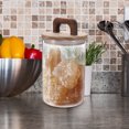 thumbnail image 4 of Glass Food Storage Container with Wooden Lid Canister Kitchen Glass Canister Sugar Container, 4 of 8